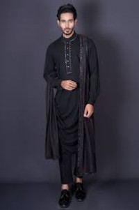 Draped Kurta with Cowl Pants